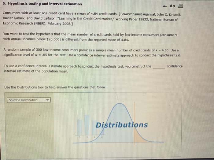 Solved Hypothesis Testing And Interval Estimation Aa Aa E Chegg