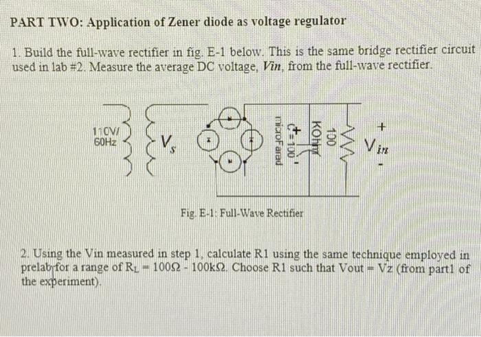 Solved Part Two Application Of Zener Diode As Voltage Chegg