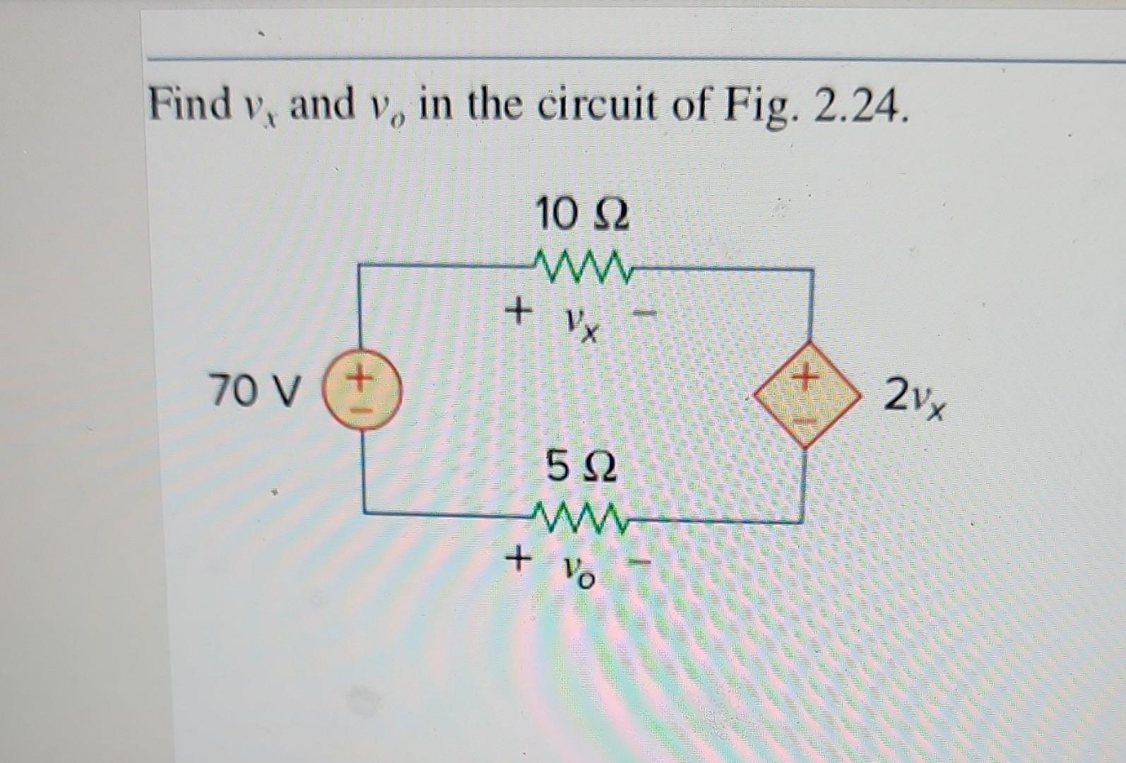 Solved Find Vx And Vo In The Circuit Of Fig Chegg