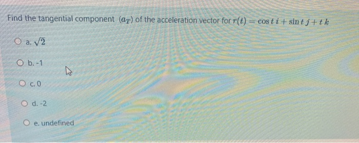 Solved Find The Tangential Component Ar Of The Chegg