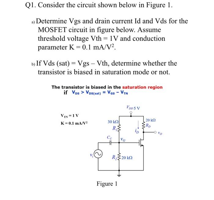 Solved Q1 Consider The Circuit Shown Below In Figure 1 A Chegg