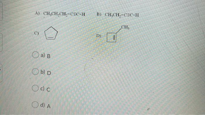 Solved Which Of The Following C5Hg Compounds Best Fits The Chegg