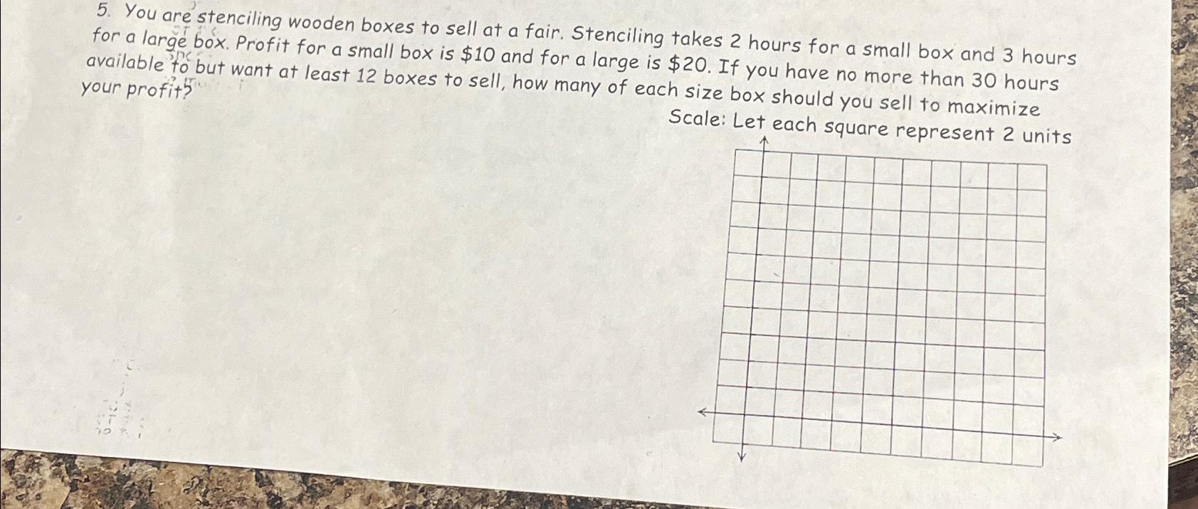 Solved You Are Stenciling Wooden Boxes To Sell At A Fair Chegg