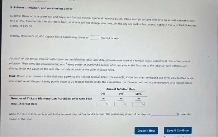 Solved 5 Interest Inflation And Purchasing Power Suppose Chegg