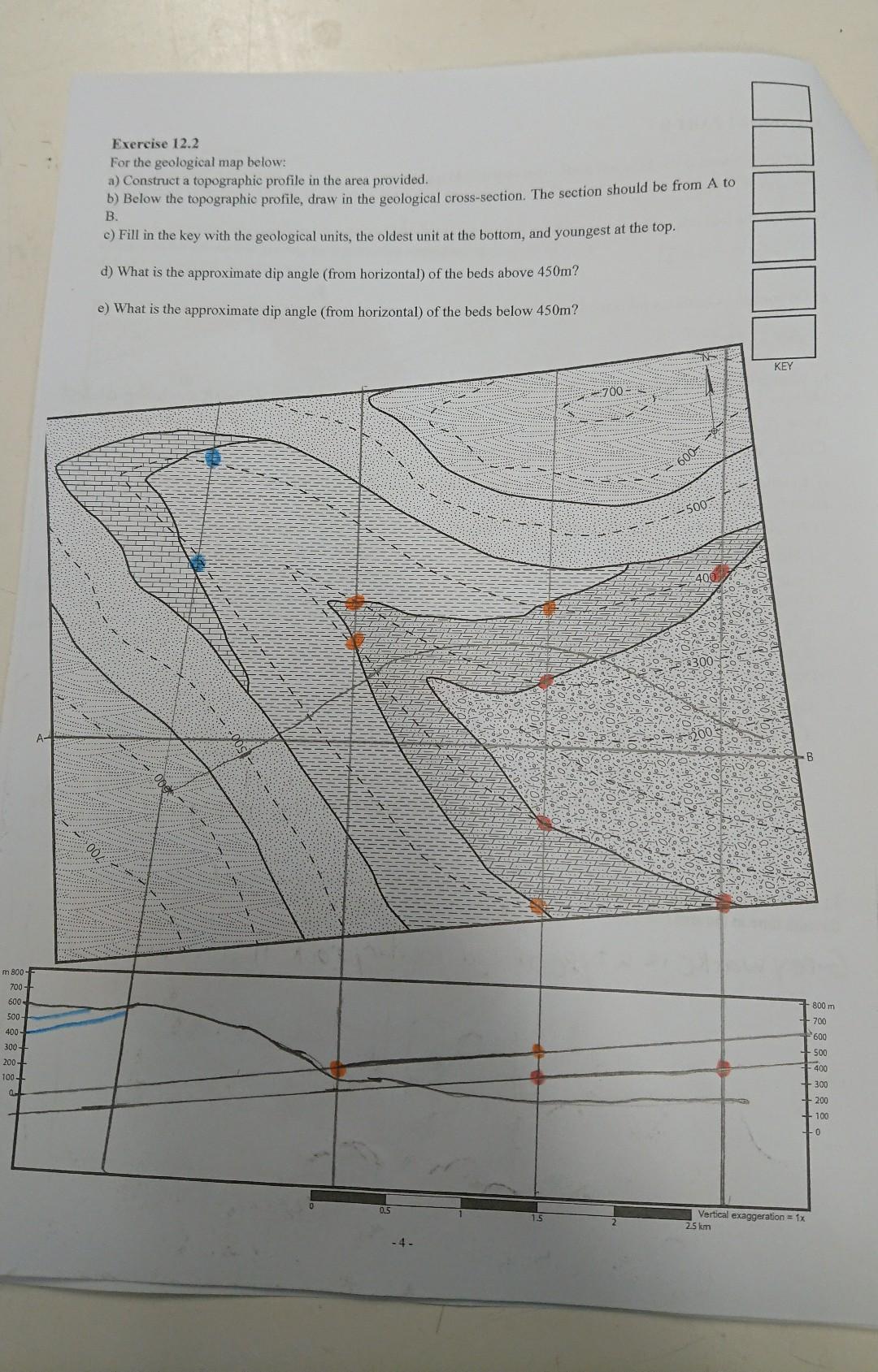 Solved Exercise For The Geological Map Below A Chegg