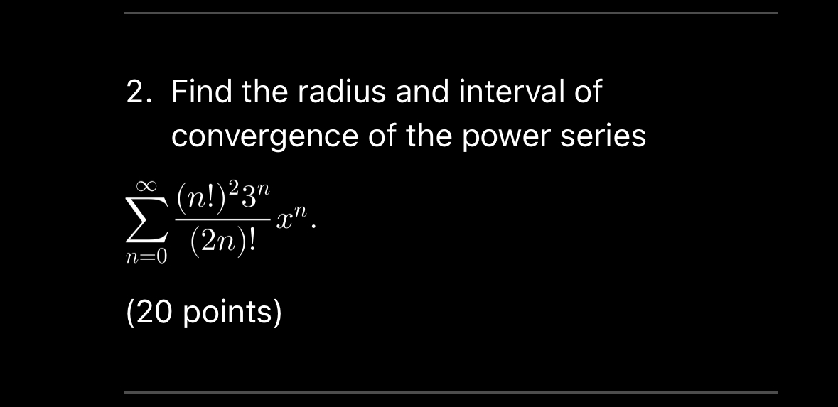 Solved Find The Radius And Interval Of Convergence Of The Chegg