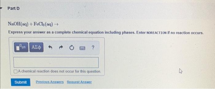 Solved Naoh Aq Fecl Aq Express Your Answer As A Complete Chegg