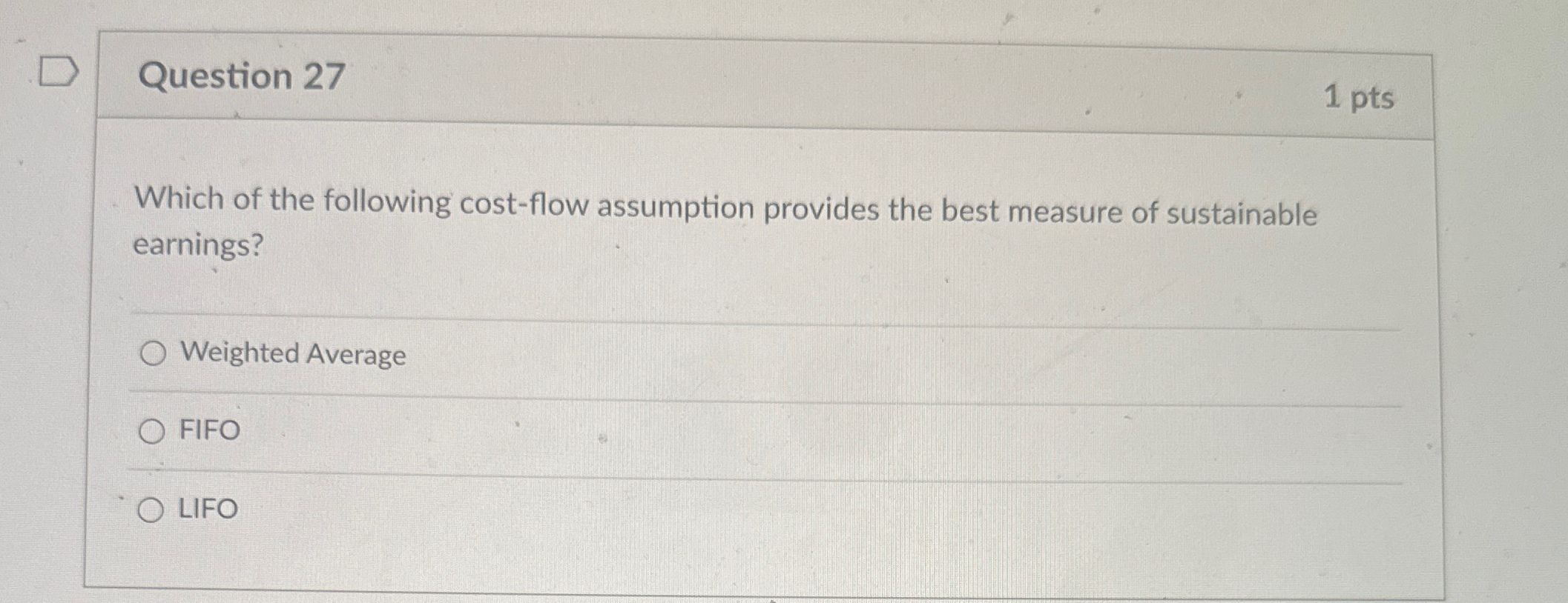 Solved Question 271 PtsWhich Of The Following Cost Flow Chegg