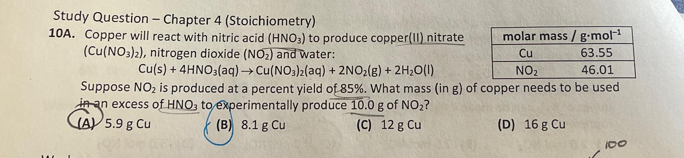 Solved Study Question Chapter Stoichiometry A Chegg