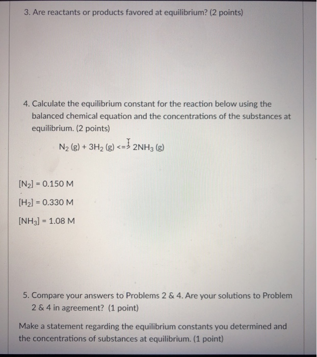 Solved Write The Equilibrium Expression For The Following Chegg