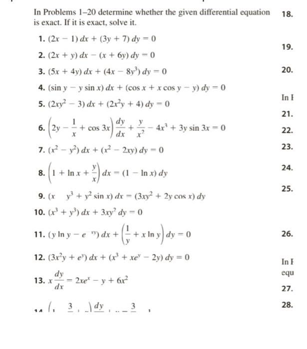 Solved In Problems Determine Whether The Given Chegg