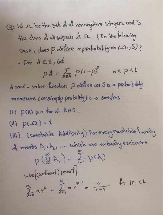 Solved Q Let Ir Be The Set Of All Nonnegative Integers And Chegg