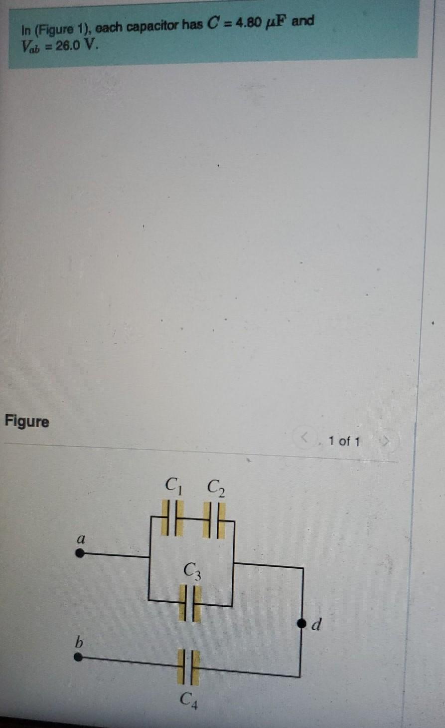 Solved In Figure 1 Each Capacitor Has C 4 80 PF And Vab Chegg