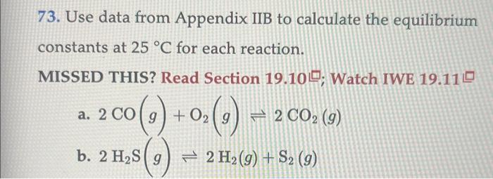 Solved Use Data From Appendix Iib To Calculate The Chegg