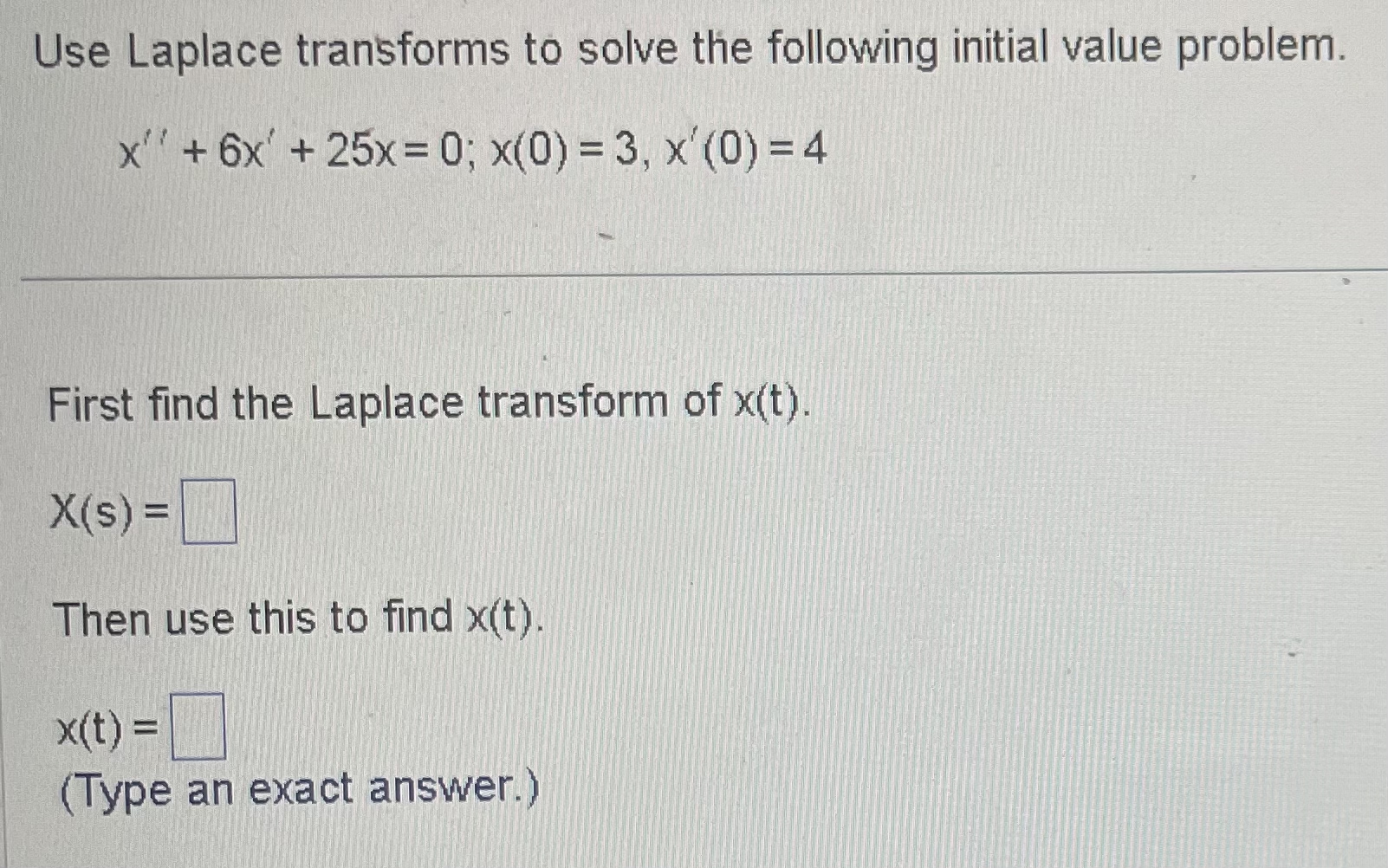 Solved Use Laplace Transforms To Solve The Following Initial Chegg