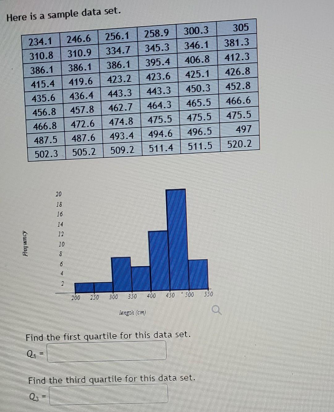 Solved Here Is A Sample Data Set Find The First Quartile Chegg