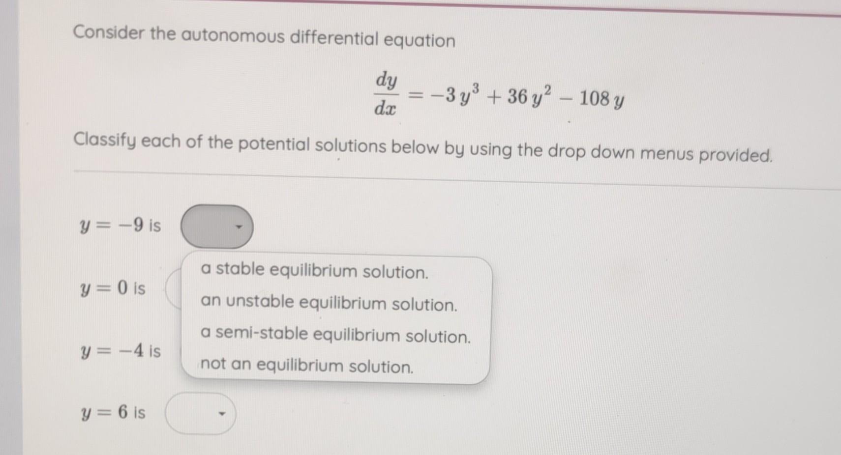 Solved Consider The Autonomous Differential Equation Chegg