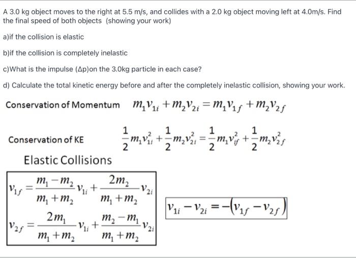 Solved A Kg Object Moves To The Right At M S And Chegg