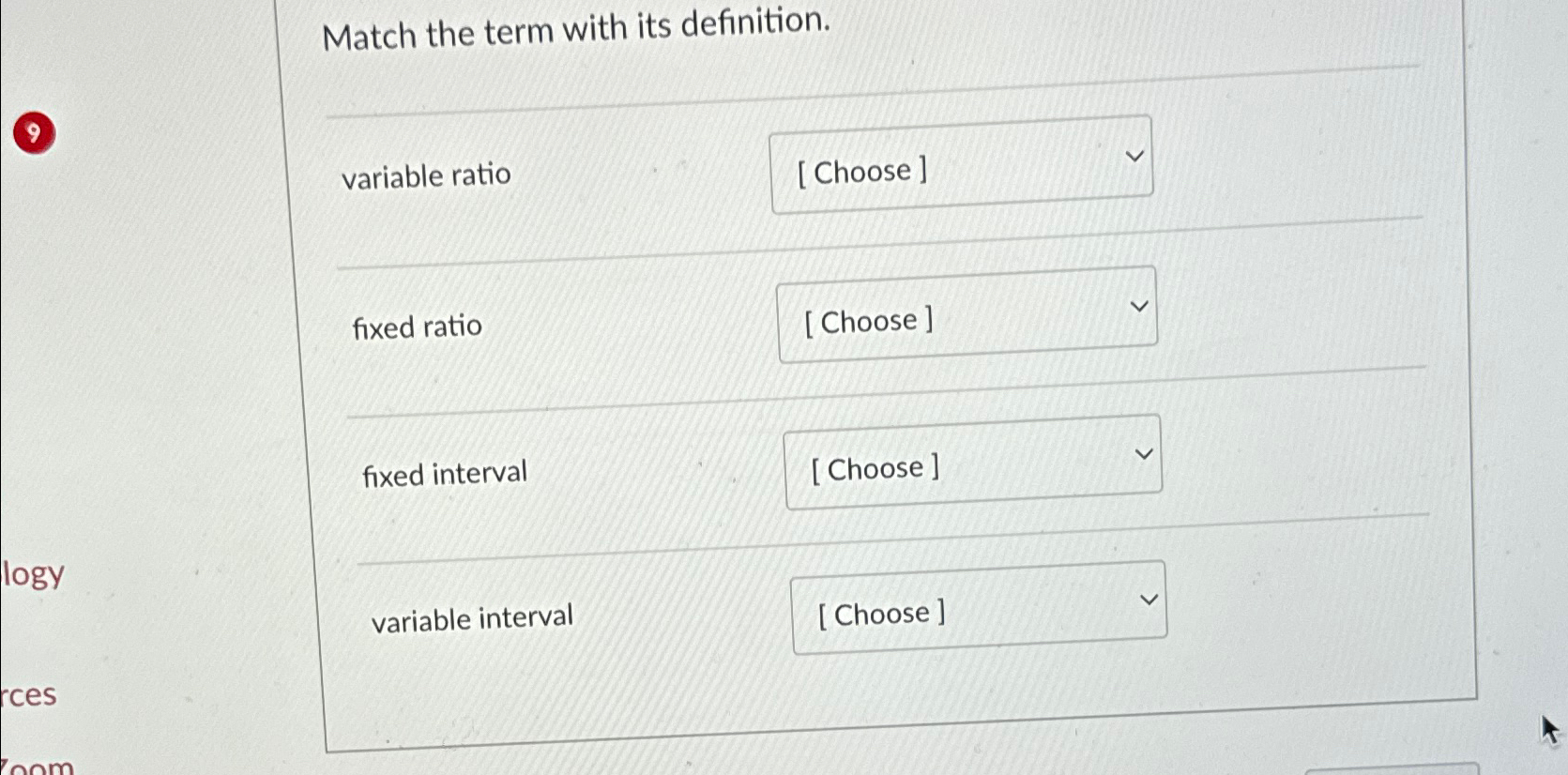 Solved Match The Term With Its Definition Variable Chegg