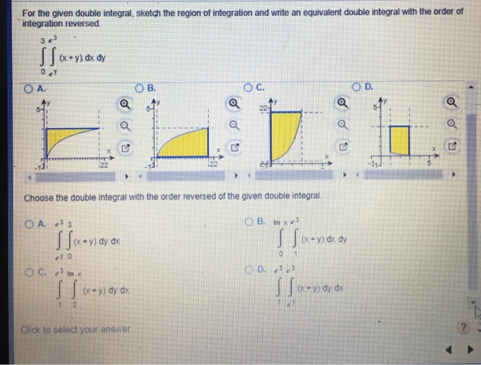 Solved For The Given Double Integral Sketch The Region Of Chegg