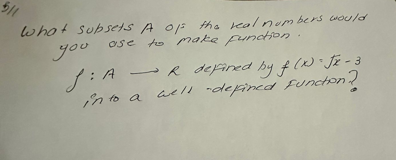 Solved What Subsets A Of The Real Numbers Would You Ase To Chegg