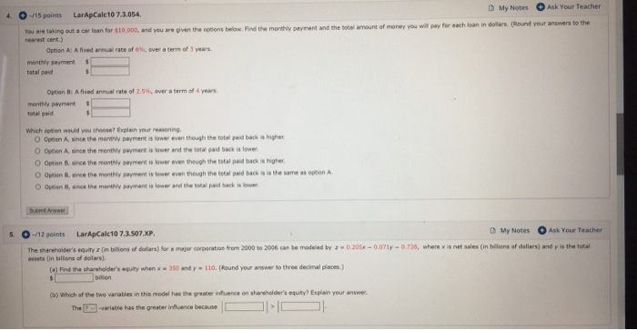 Solved D My Notes Ask Your Teacher Points Larapcalc Chegg