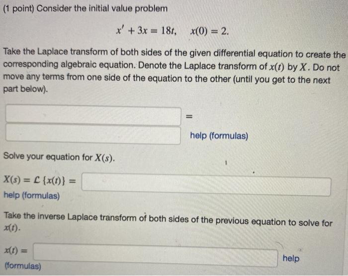 Solved Point Consider The Initial Value Problem X X Chegg