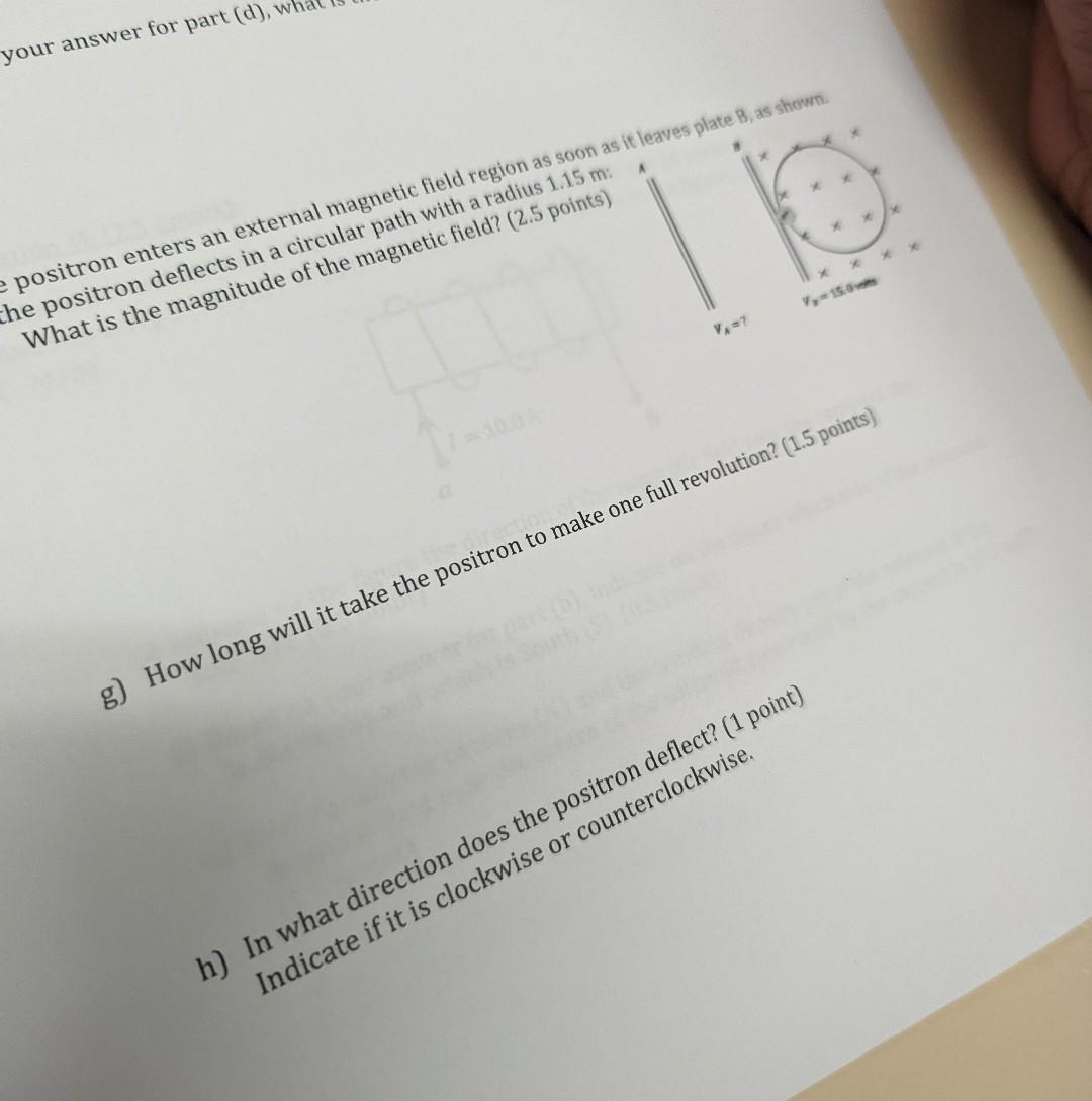 Solved Positron Enters An External Magnetic Field Region As Chegg