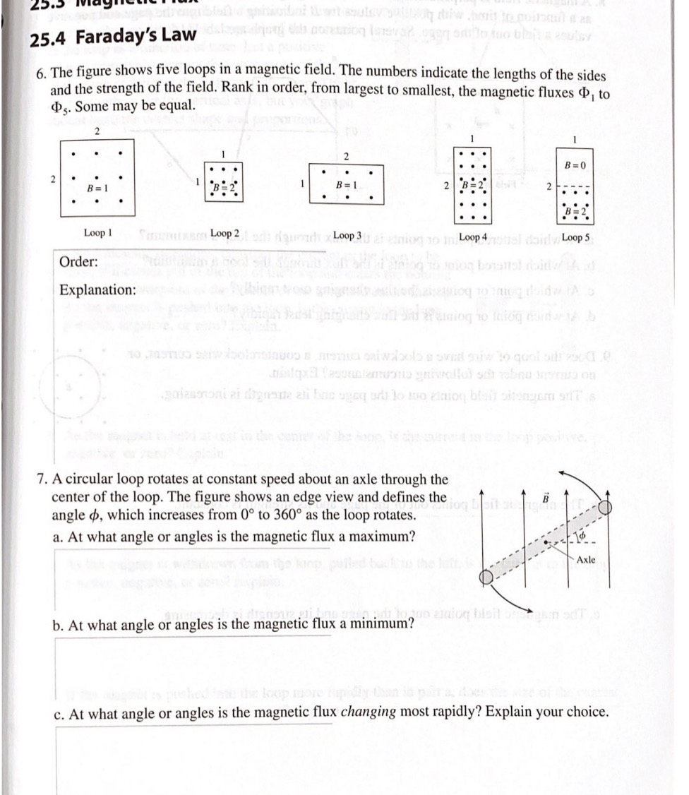 Solved 25 4 Faraday S Law6 The Figure Shows Five Loops In Chegg