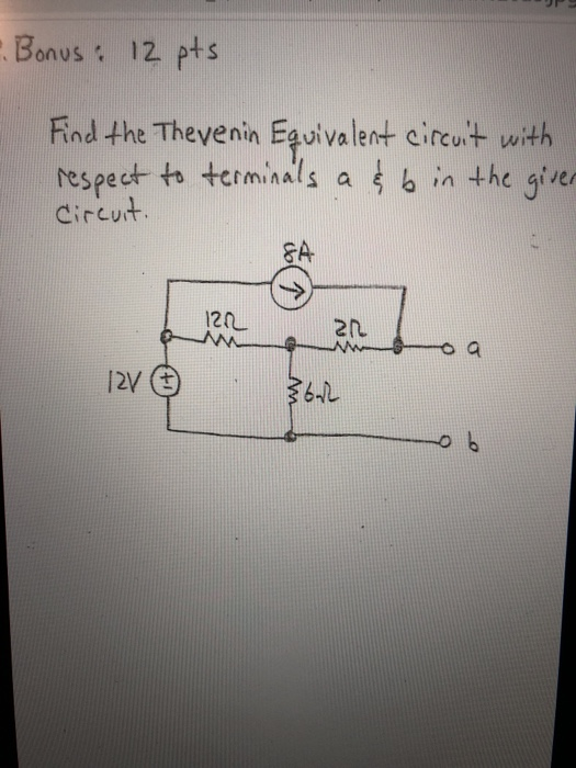 Solved Bonus 12 Pts Find The Thevenin Equivalent Circuit Chegg