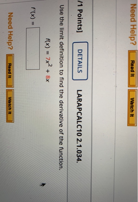 Solved Need Help Read It Watch It 11 Points DETAILS Chegg