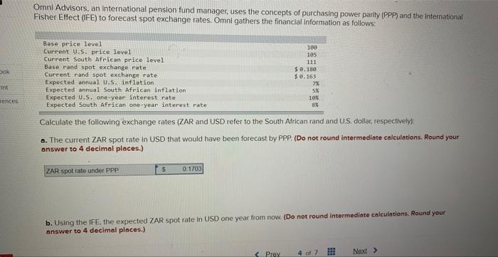 Solved Omni Advisors An International Pension Fund Manager Chegg