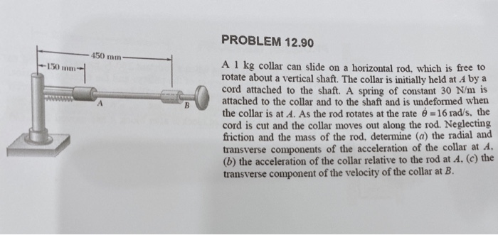 Solved Problem Mm A Kg Collar Can Slide On A Chegg