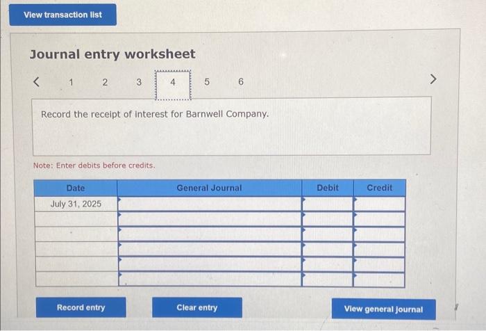 Solved Journal Entry Worksheet Record The Chegg