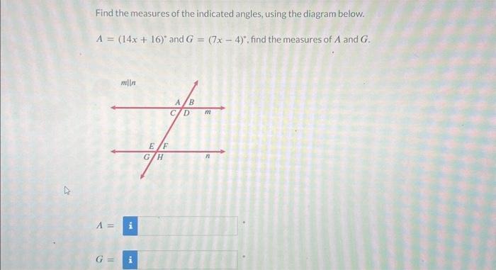 Solved Find The Measures Of The Indicated Angles Using The Chegg