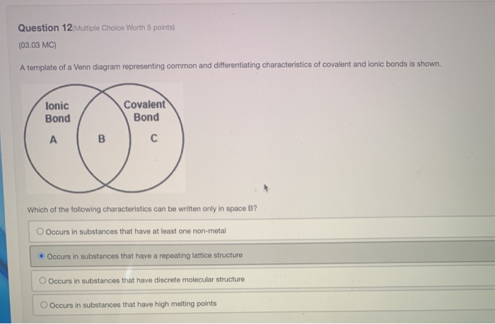 Solved Question 12 Multiple Choice Worth 5 Points 03 03 Chegg