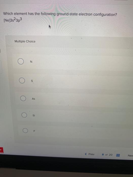 Solved Which Element Has The Following Ground State Electron Chegg