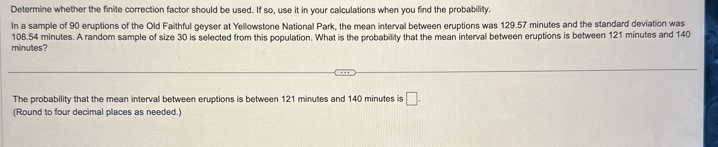 Solved Determine Whether The Finite Correction Factor Should Chegg