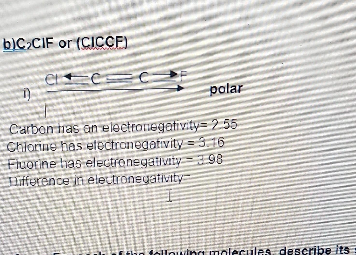 Solved B Mathrm C 2 Mathrm ClF Or Chegg