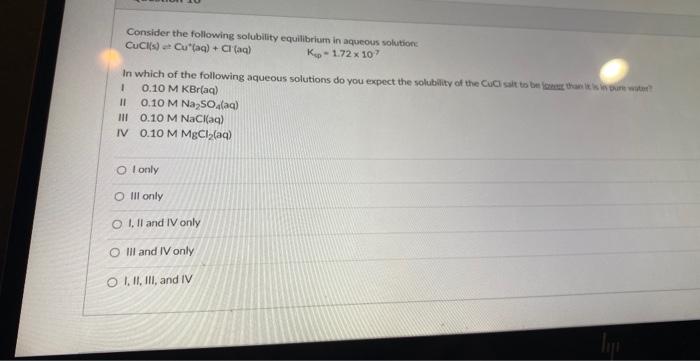 Solved Consider Two Aqueous Solutions Separated By A Chegg