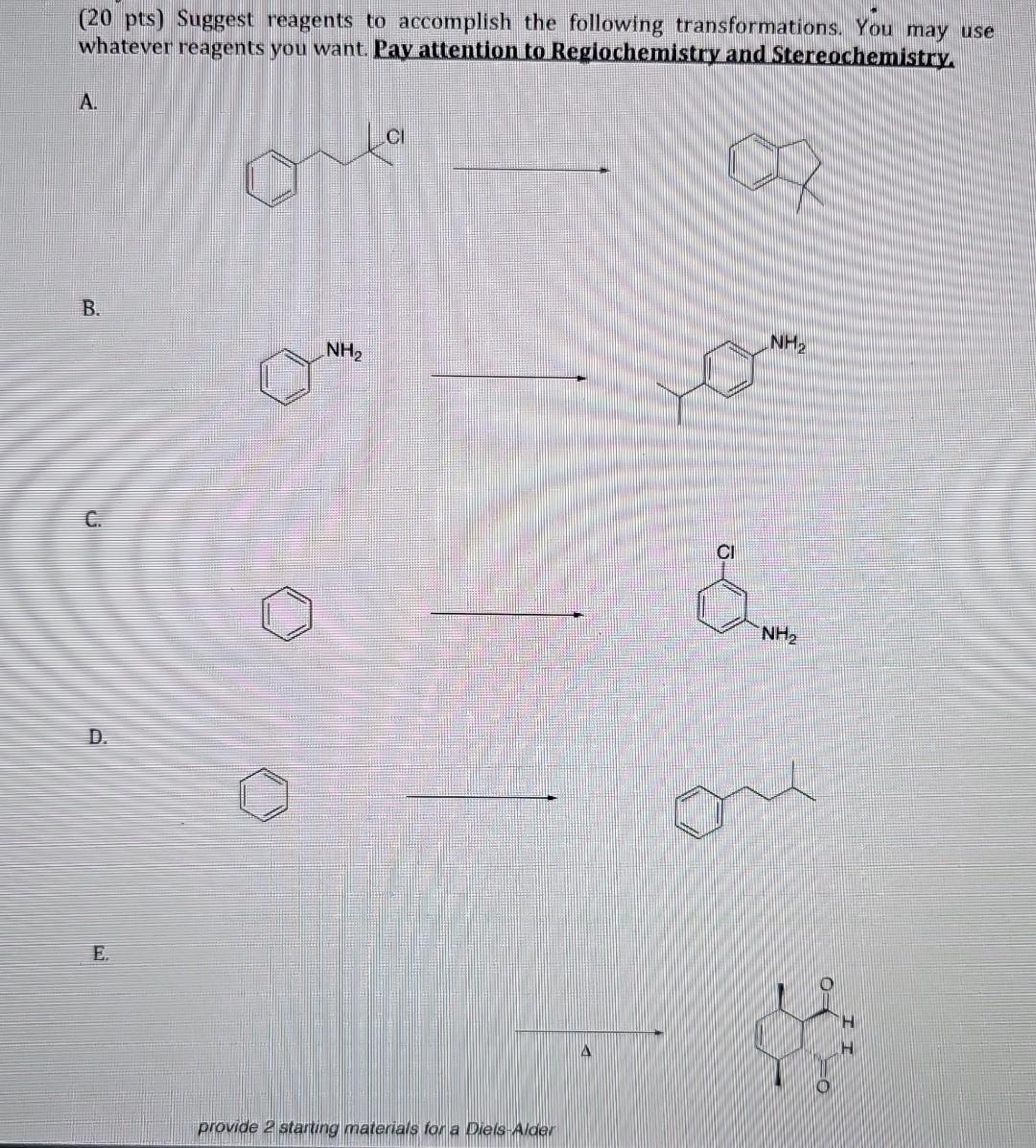 Solved Pts Suggest Reagents To Accomplish The Following Chegg