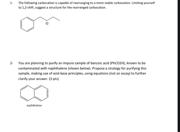 Solved 1 The Following Carbocation Is Capable Of Chegg