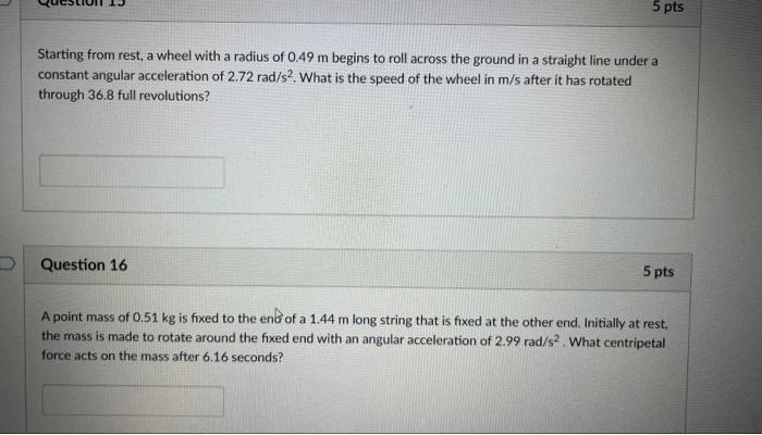 Solved Starting From Rest A Wheel With A Radius Of 0 49 M Chegg