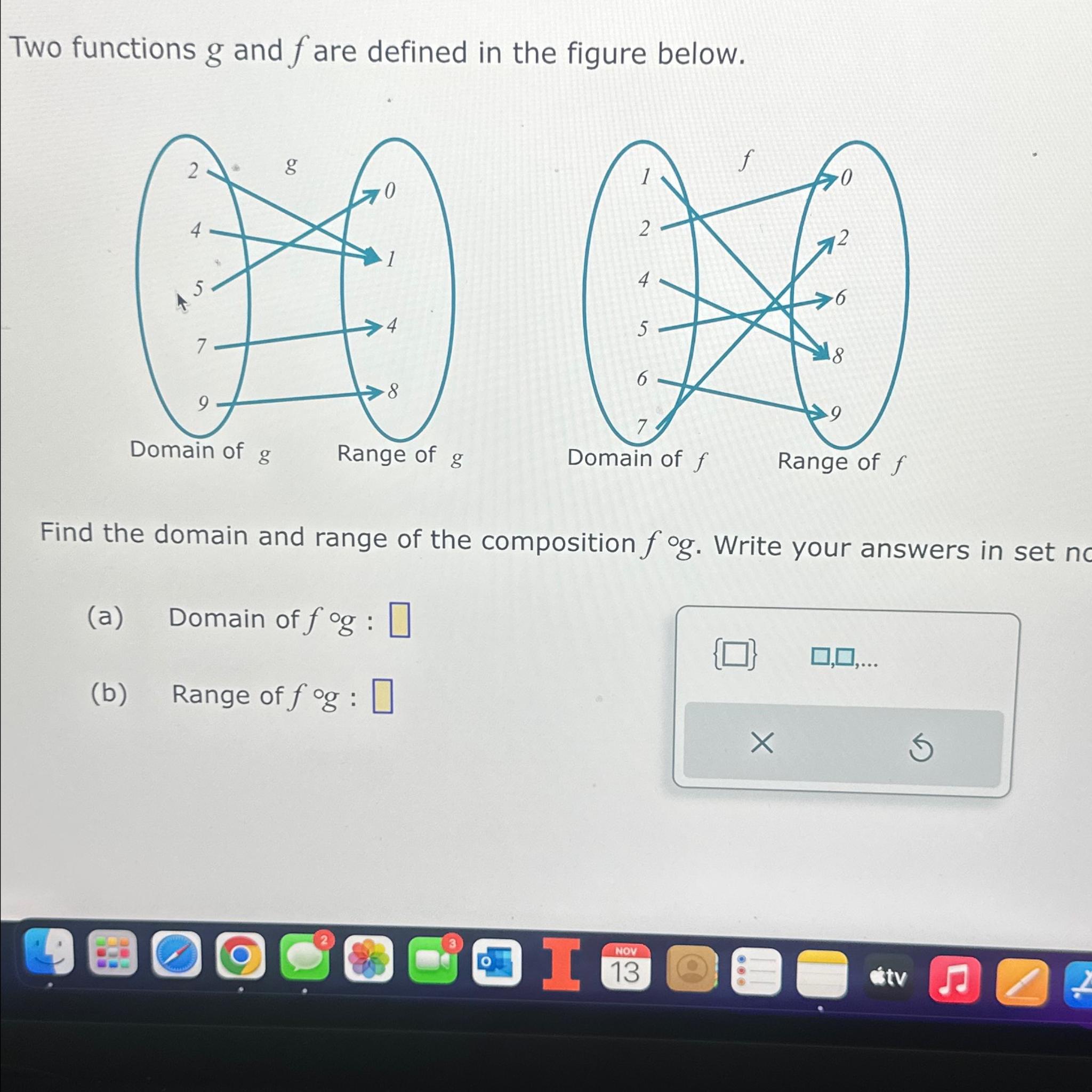 Solved Two Functions G And F Are Defined In The Figure Chegg