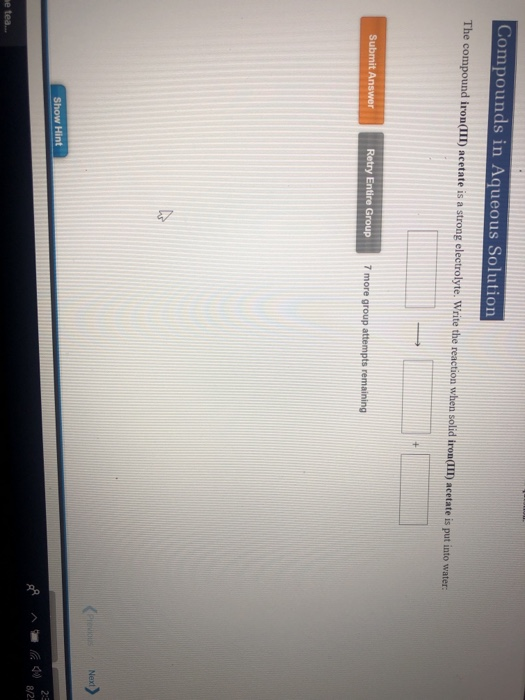 Solved Compounds In Aqueous Solution The Compound Iron III Chegg