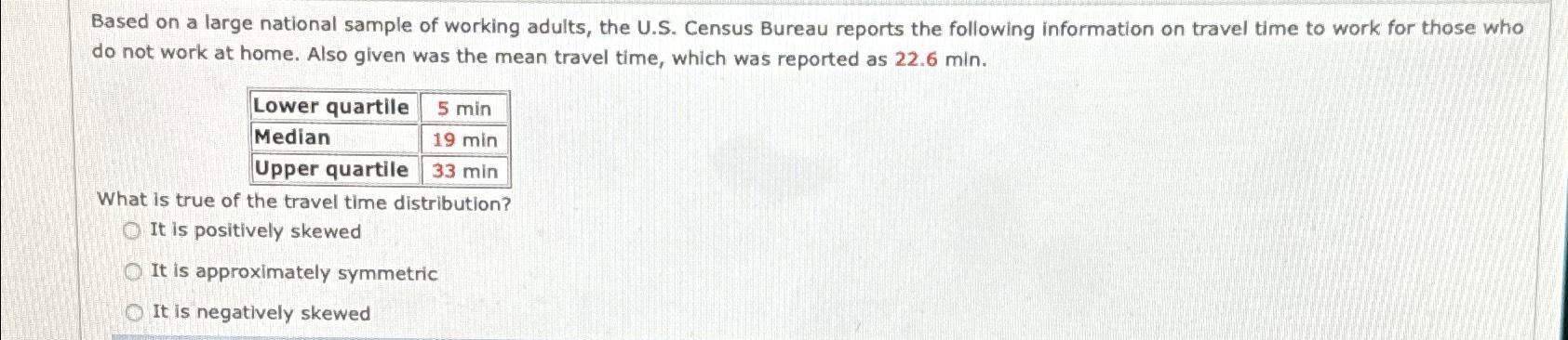 Solved Based On A Large National Sample Of Working Adults Chegg