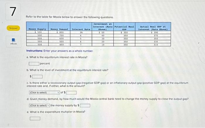 Solved Refer To The Table For Moola Below To Answer The Chegg