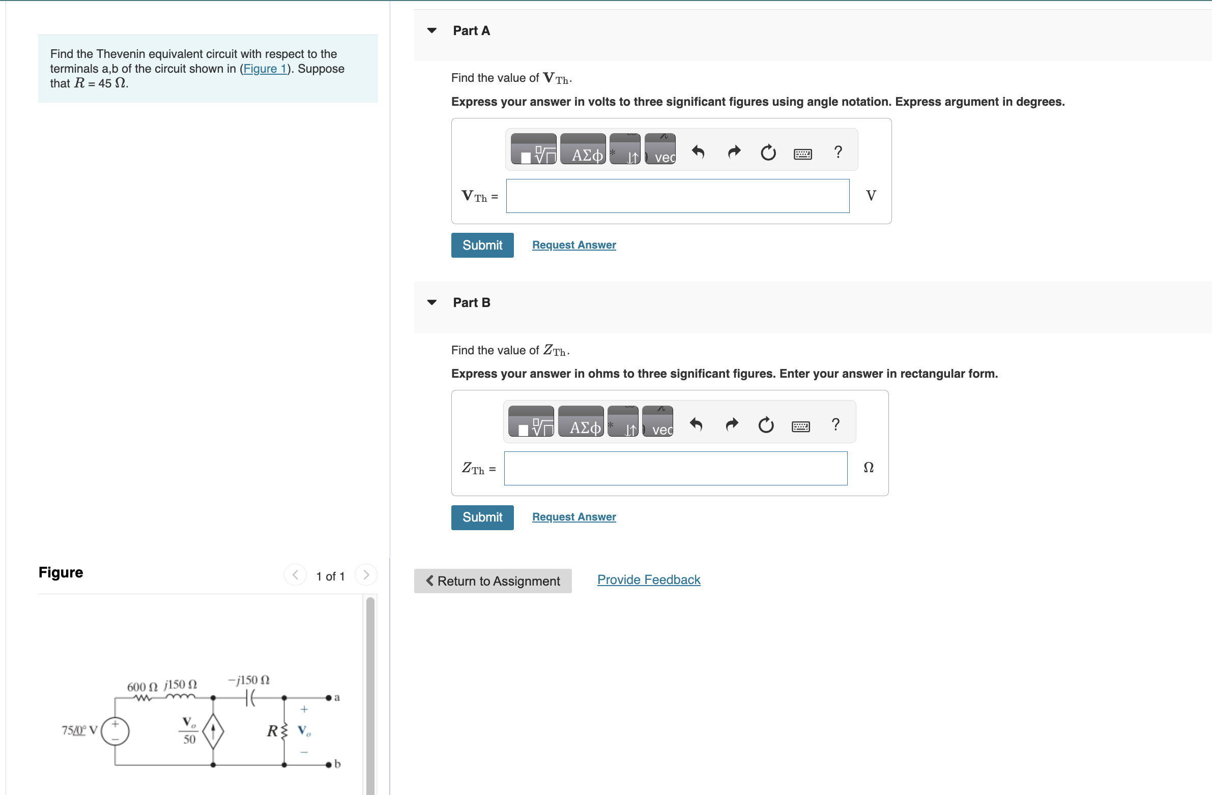 Solved Part Afind The Thevenin Equivalent Circuit With Chegg