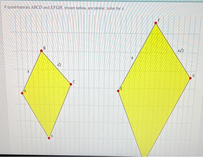 Solved If Quadrilaterals Abcd And Efgh Shown Below Are Chegg