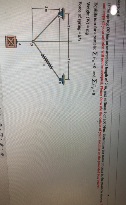 Solved Estion If The Spring Db Has An Unstretched Length Chegg